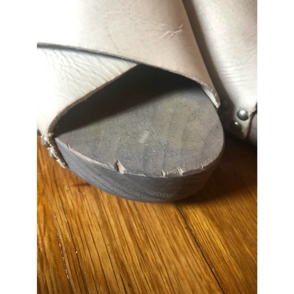 Free People Sonnet Wooden Clog White Gray Sandals - Picture 5 of 5